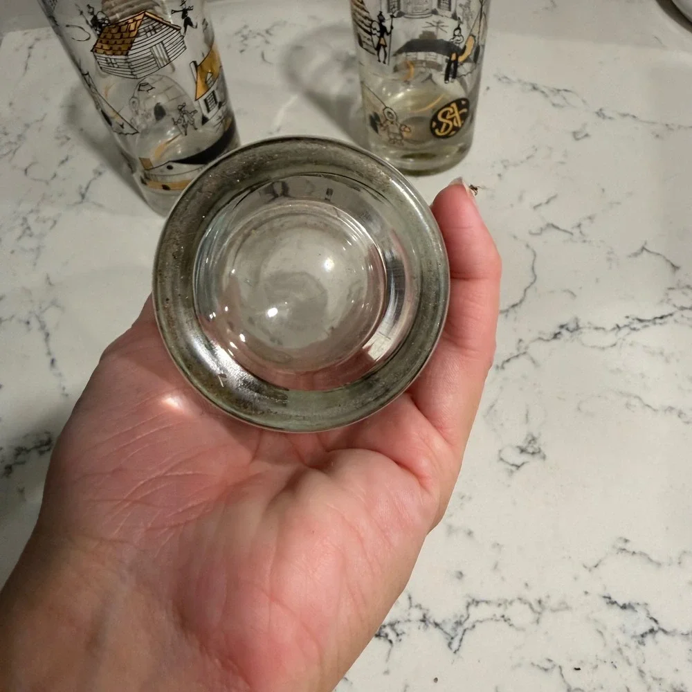 Set of 3 - Vintage - MCM Glass Tumblers